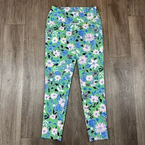 Lilly Pulitzer Luxletic Corso Pant Sz 2 UPF 50+ Spearmint Golf Till You Drop EUC